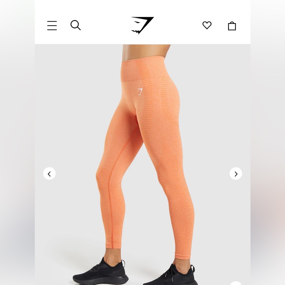 Orange gymshark leggings Xs